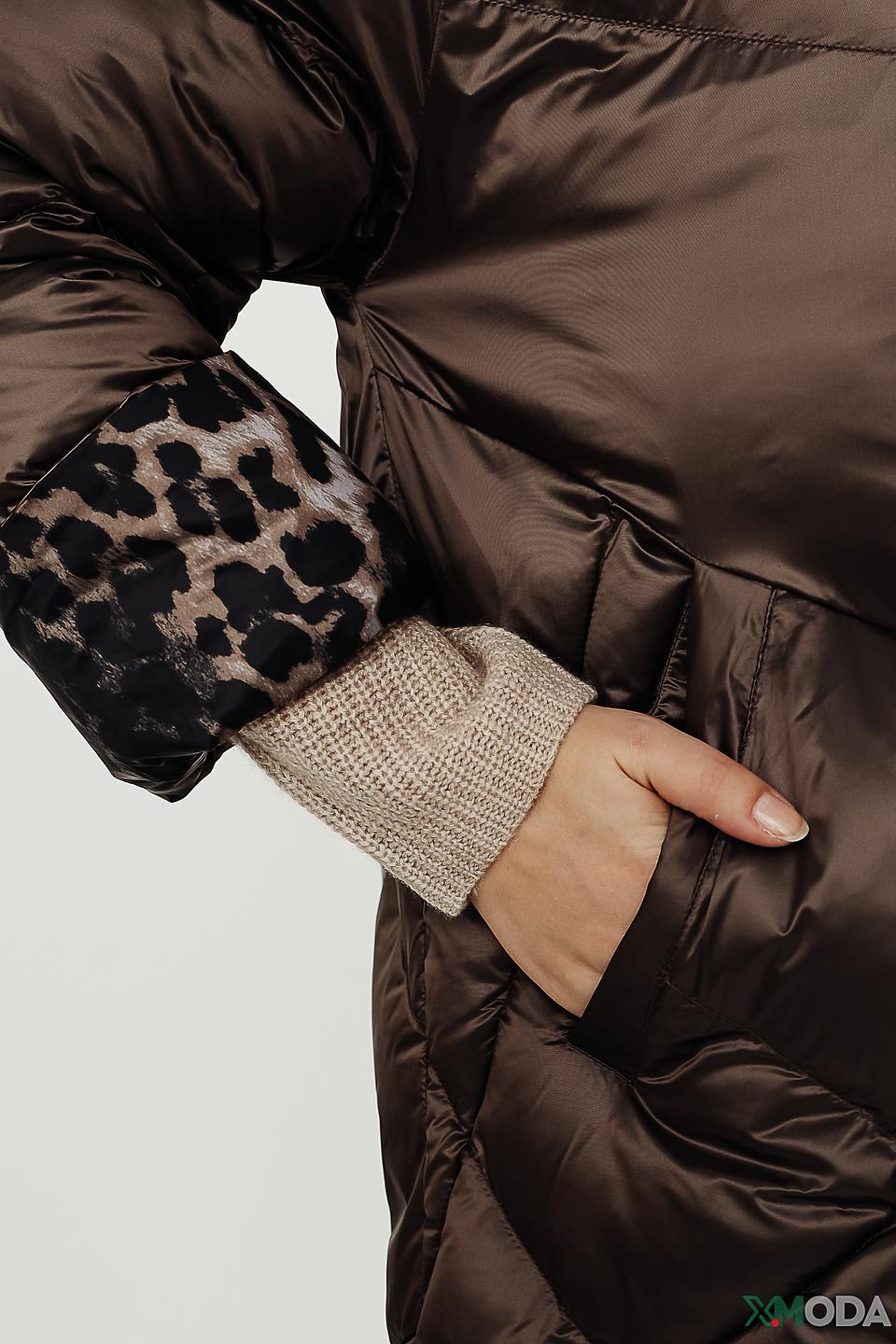 Пальто Baronia с леопардовым капюшоном