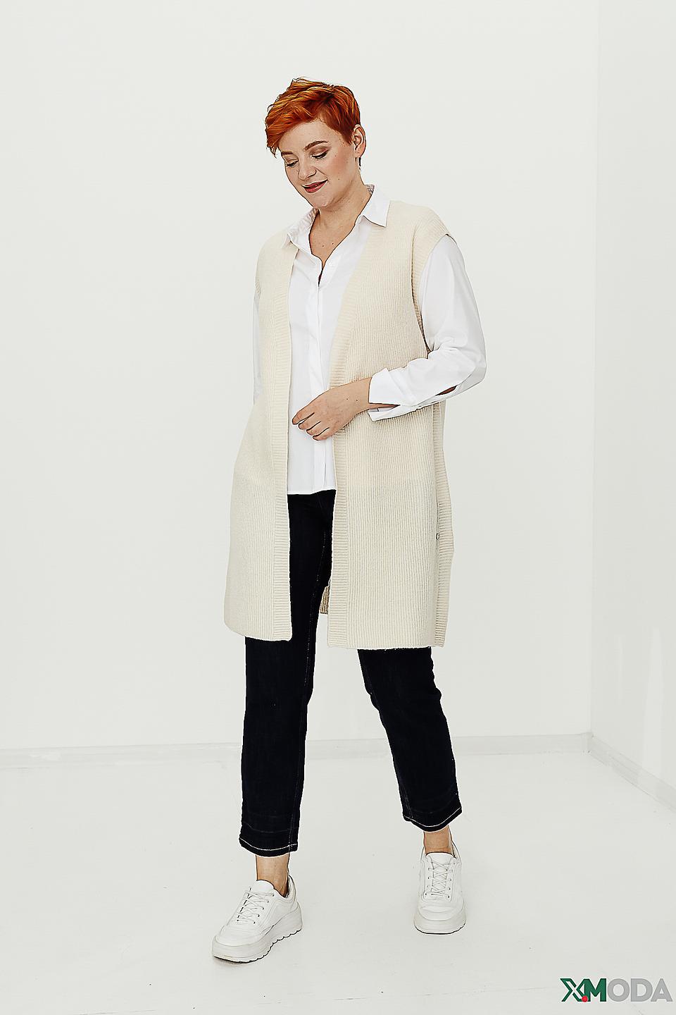 Жилет Frapp бежевый вязаный