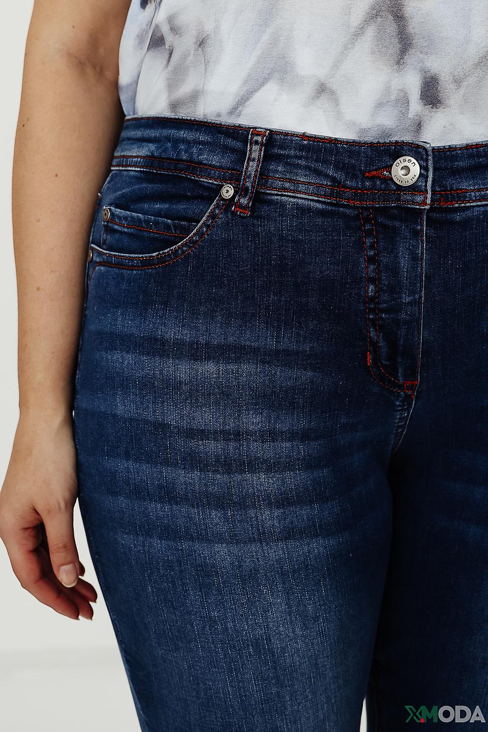 Джинсы Olsen с необработанным краем синие