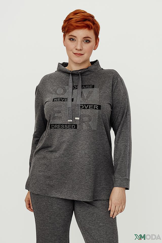 Пуловер Doris Streich с принтом серый