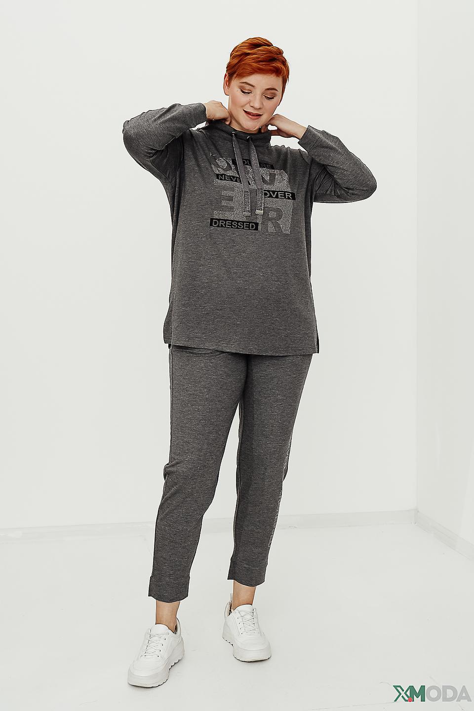 Пуловер Doris Streich с принтом серый