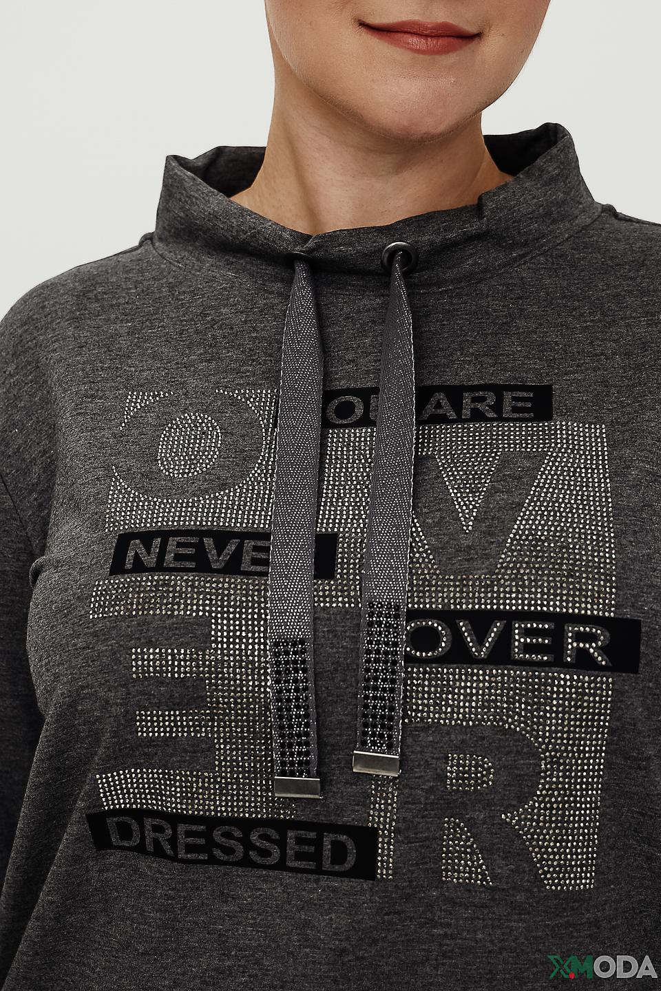 Пуловер Doris Streich с принтом серый