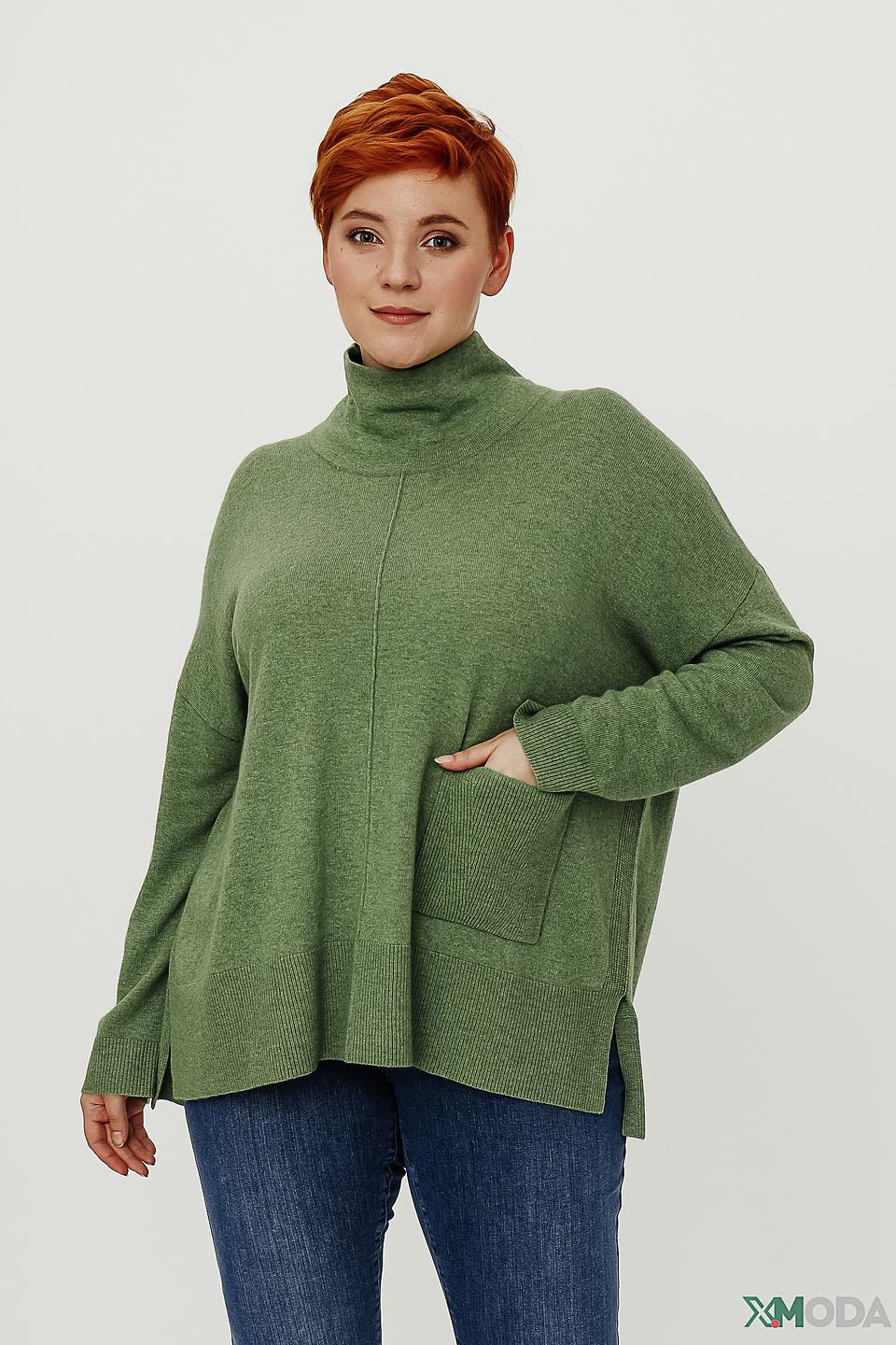 Пуловер Pezzo оверсайз оливковый