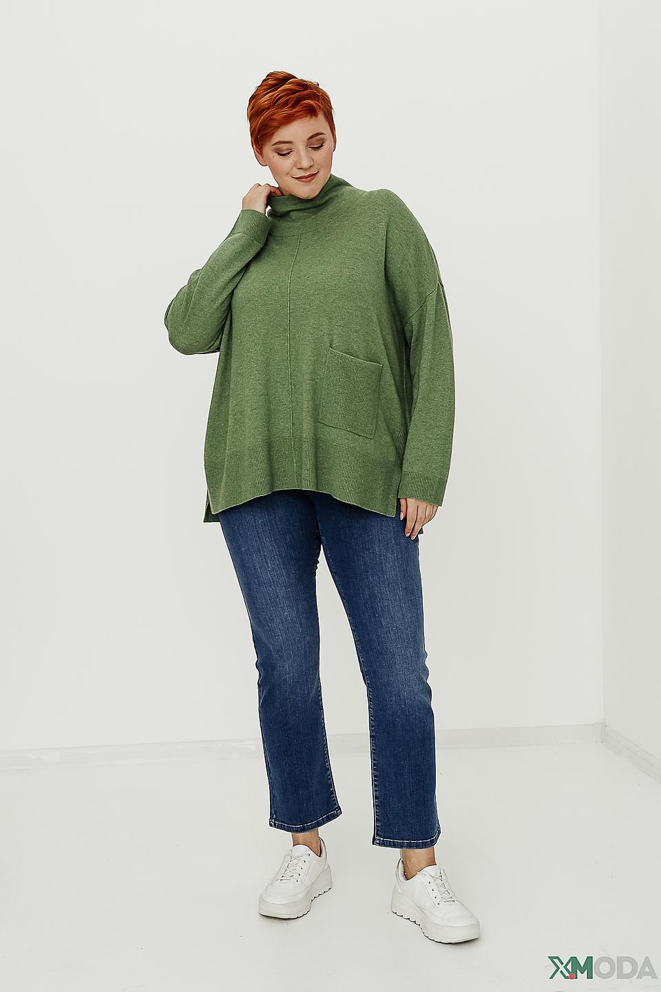 Пуловер Pezzo оверсайз оливковый