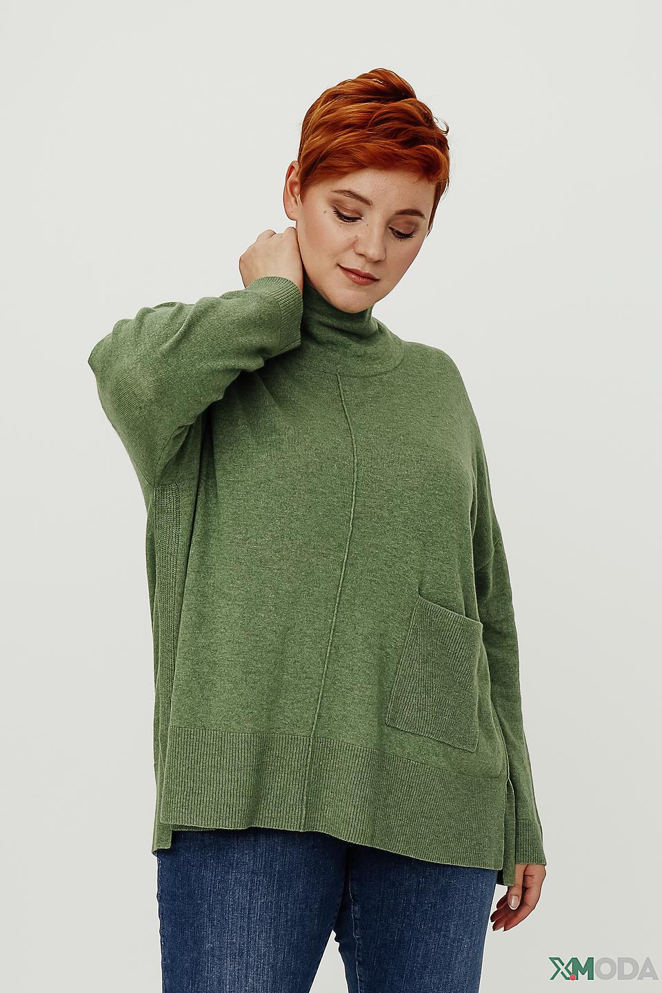 Пуловер Pezzo оверсайз оливковый