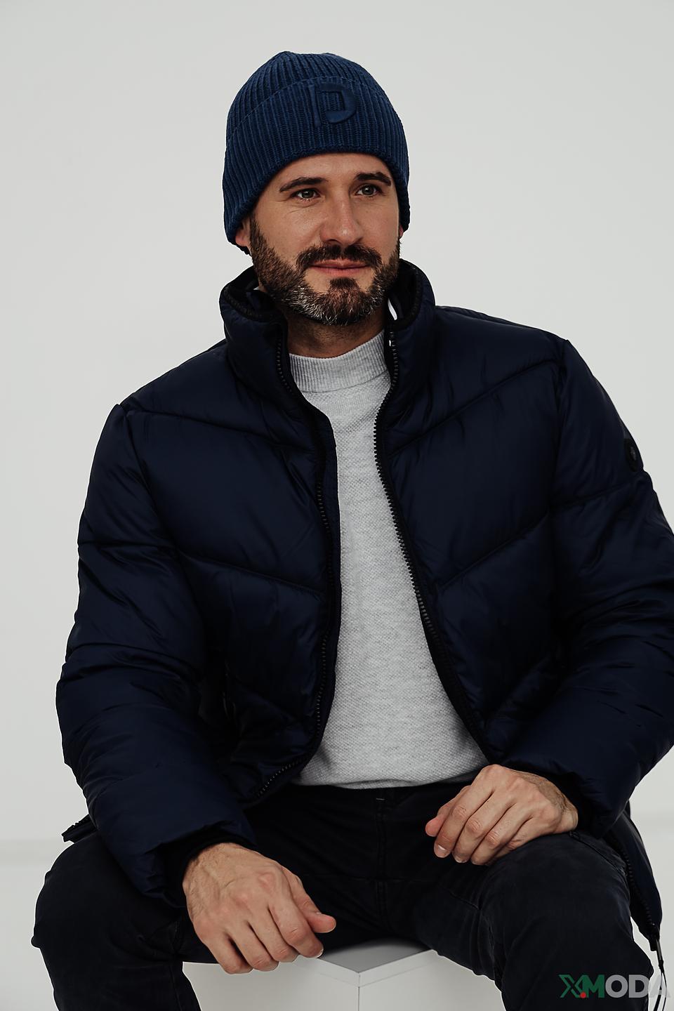 Шапка Tom Tailor синяя с логотипом