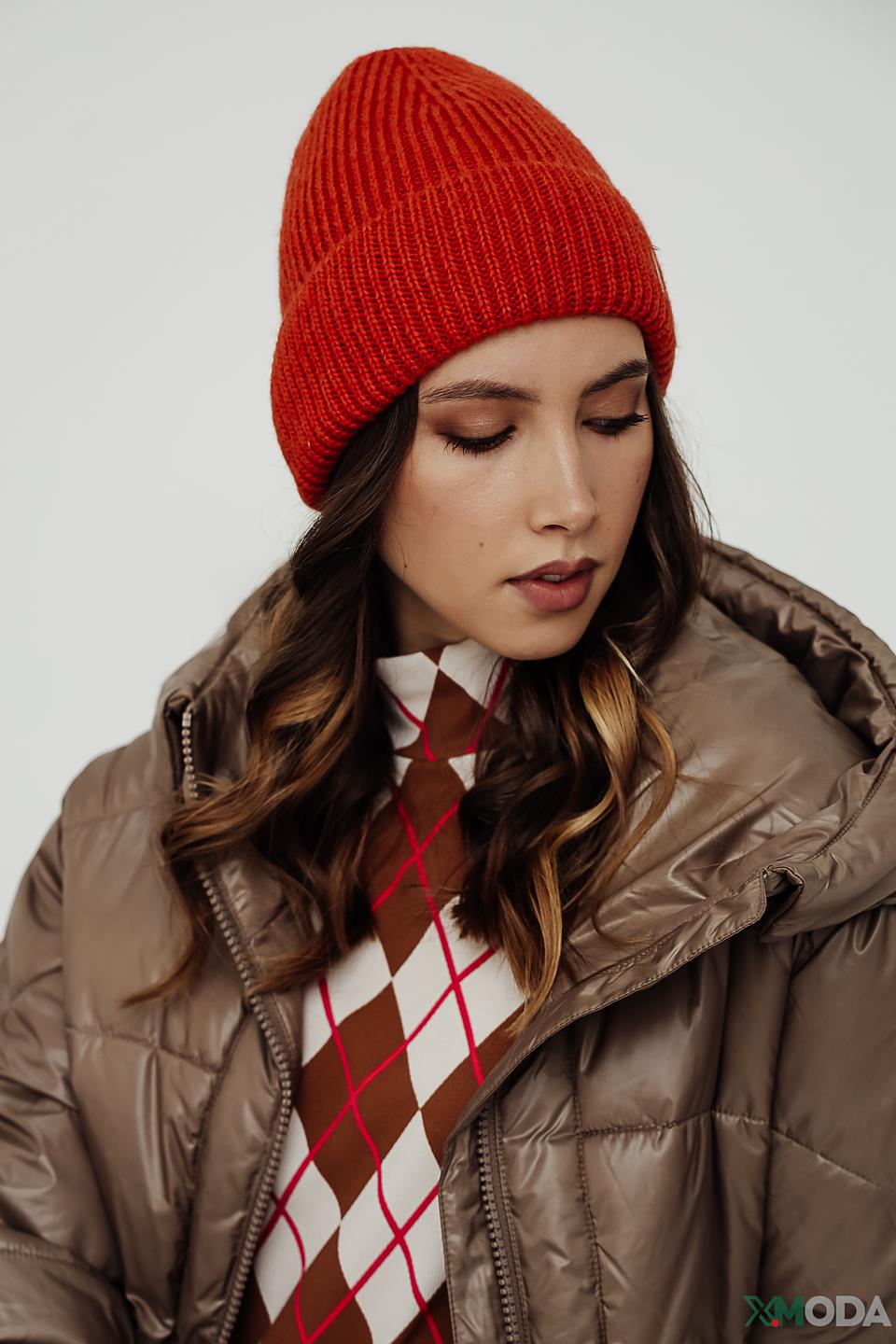 Шапка Wegener рыжая вязаная