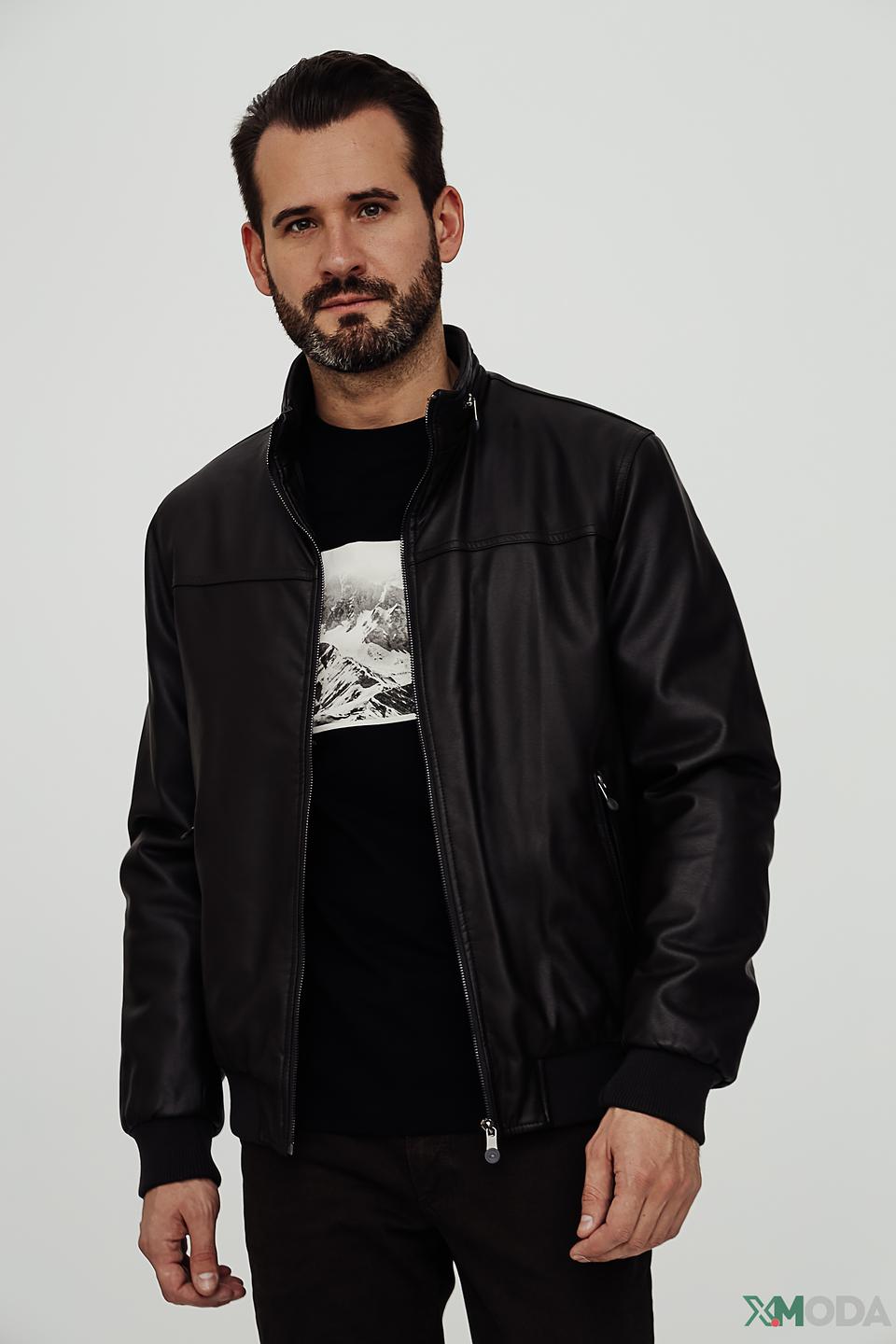 Куртка Granchio из экокожи чёрная