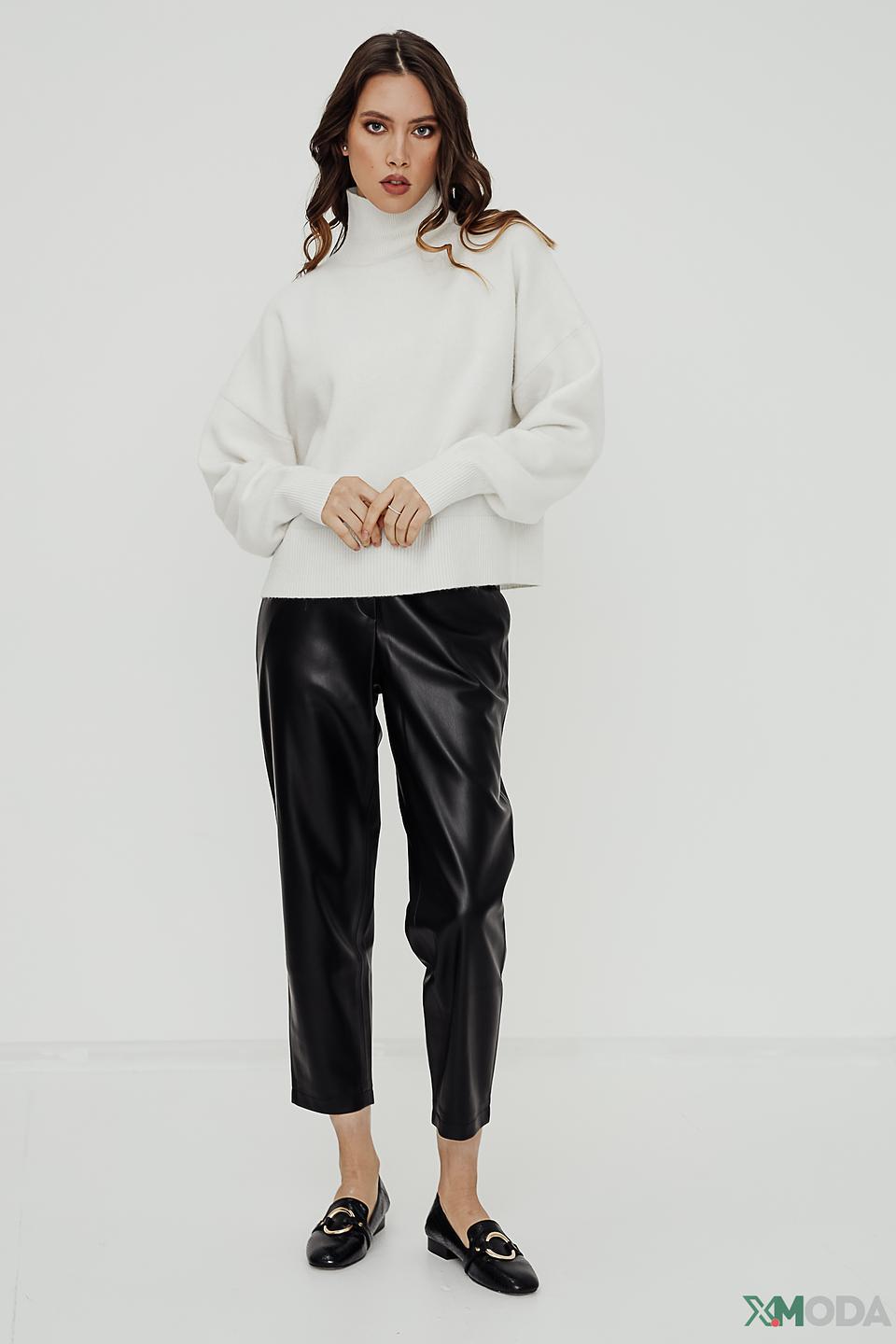 Брюки Taifun из экокожи чёрные