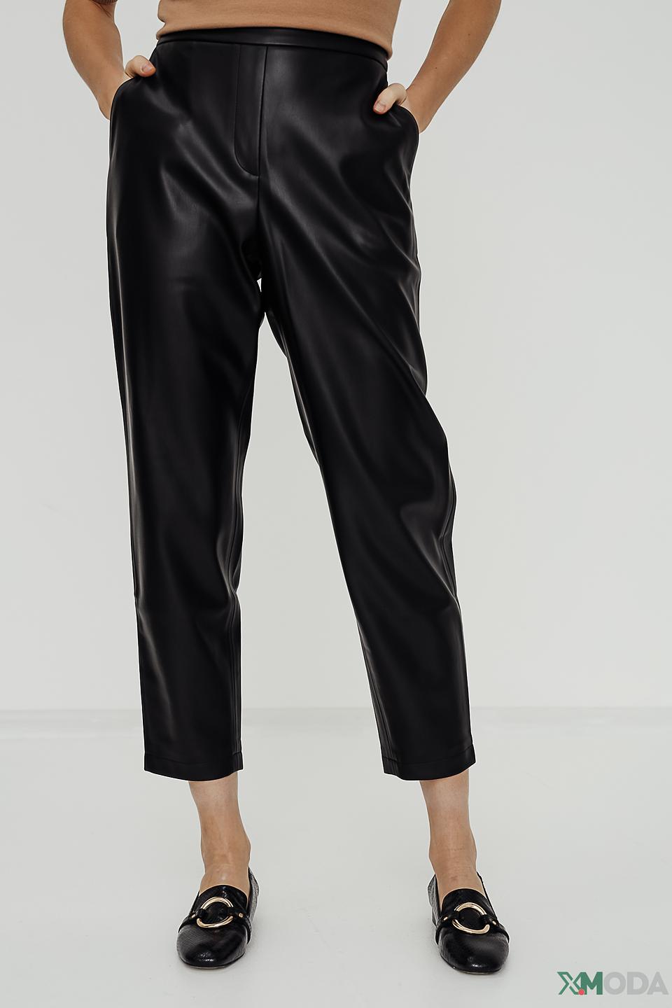 Брюки Taifun из экокожи чёрные