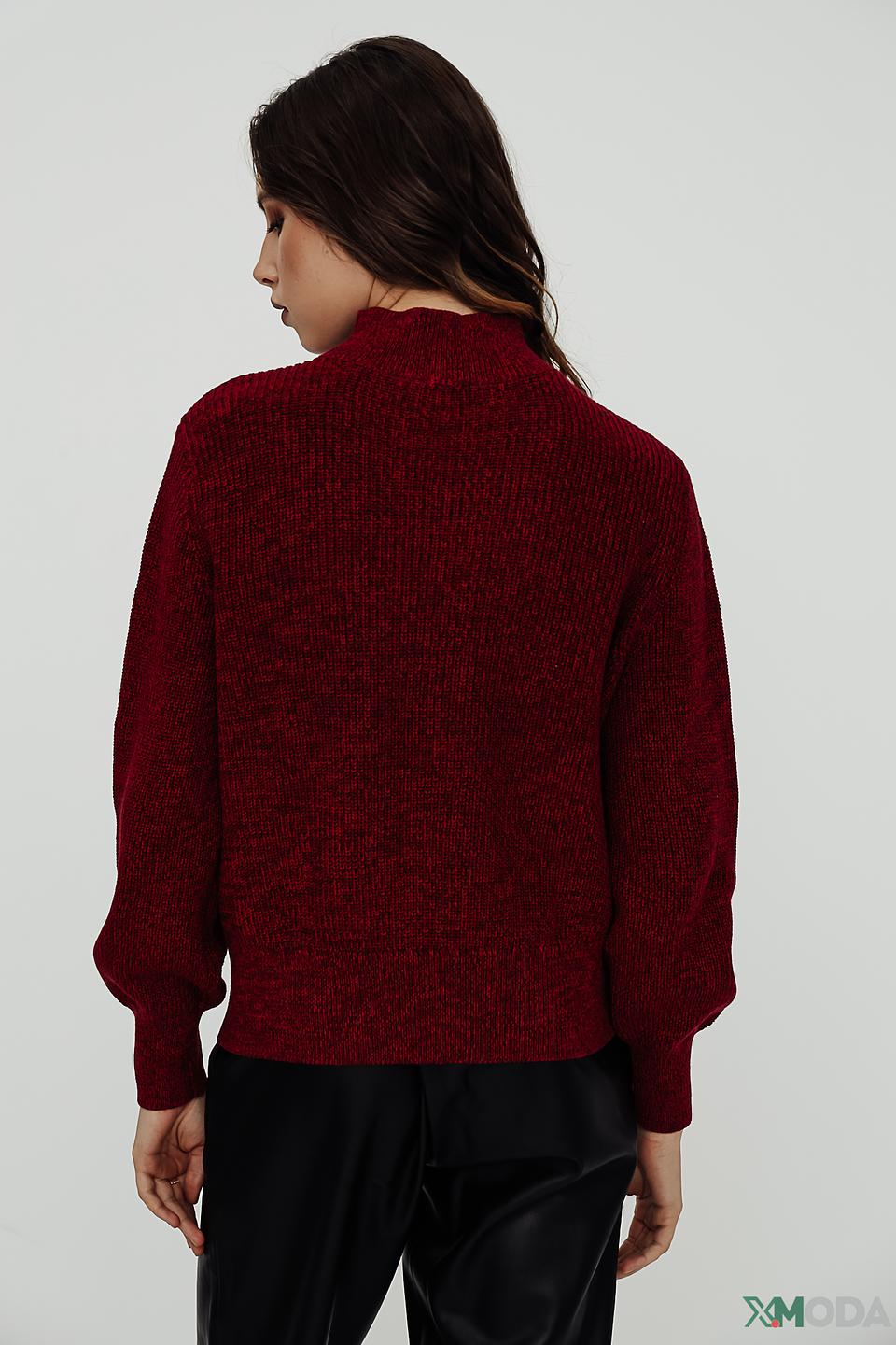 Пуловер Taifun винный с рукавами-фонариками