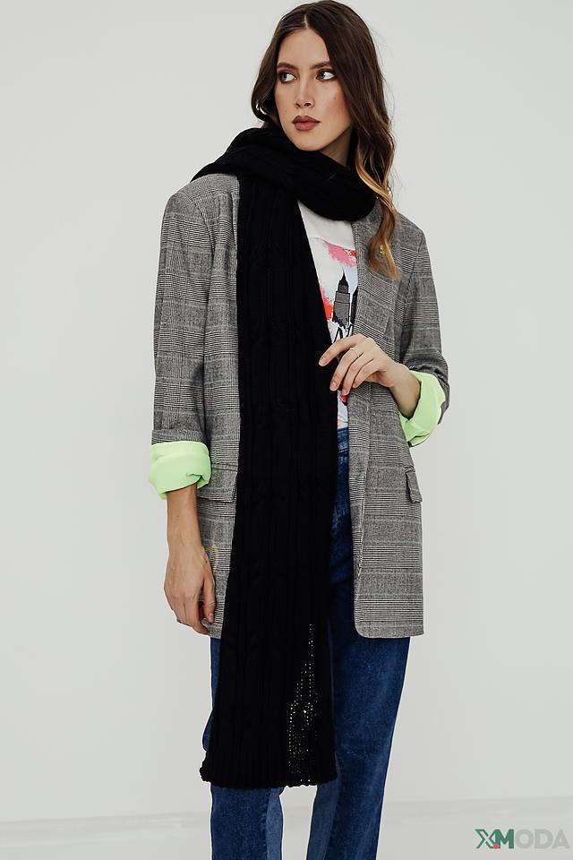 Шарф Wegener чёрный вязаный