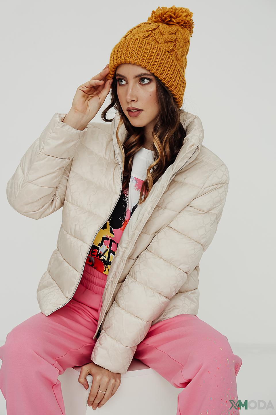 Шапка Seeberger горчичная с помпоном