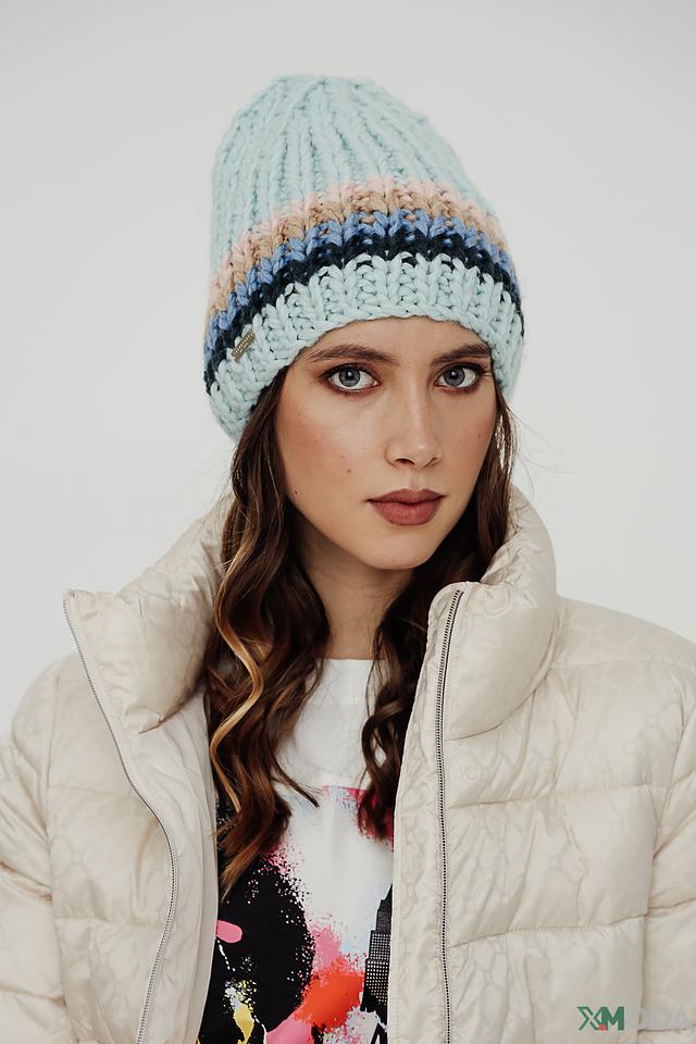 Шапка Seeberger вязаная голубая