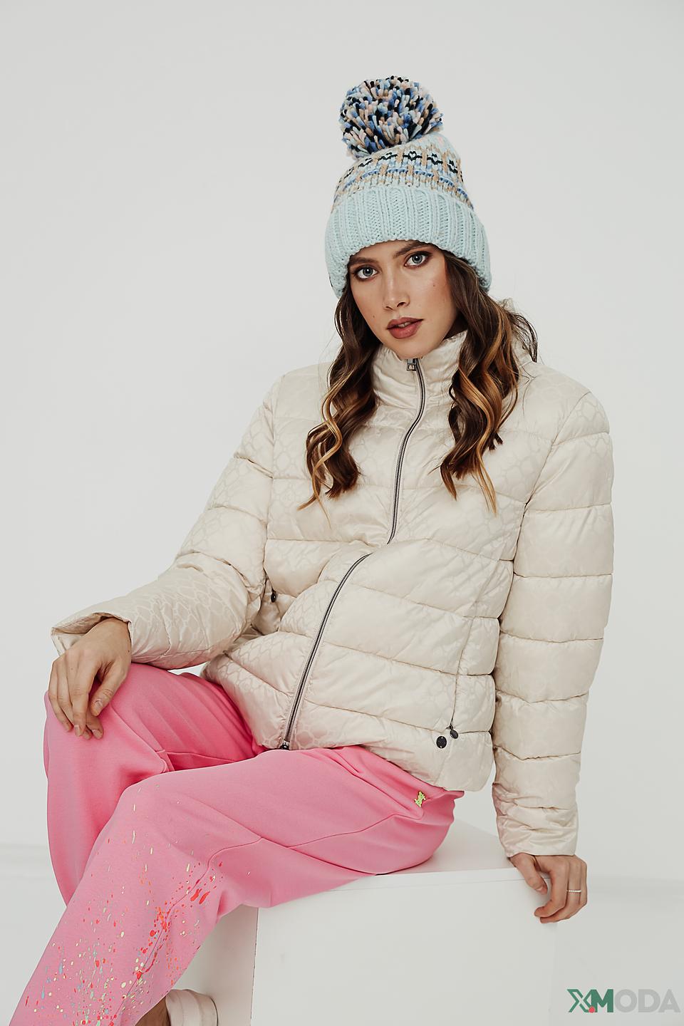 Шапка Seeberger с помпоном голубая