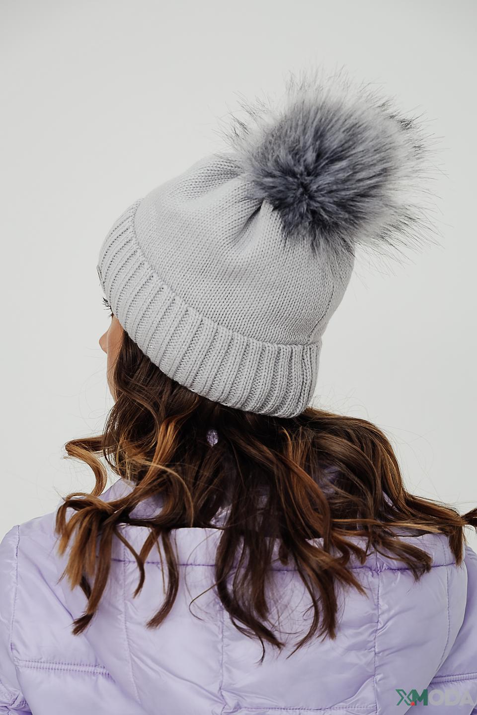 Шапка Wegener с помпоном серая