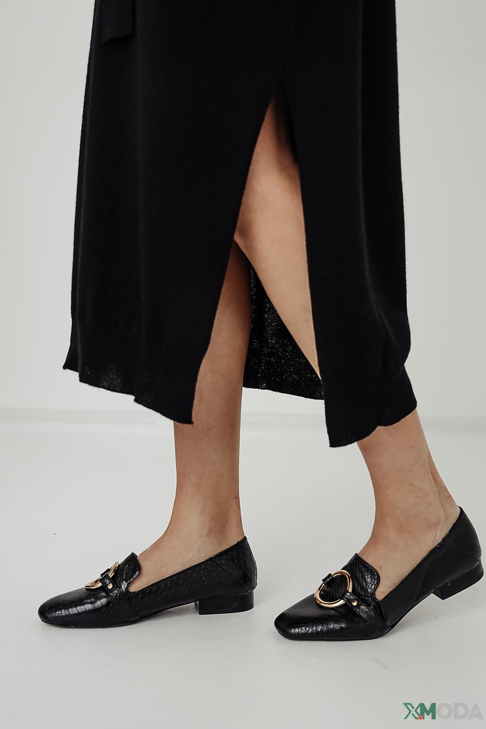 Платье Icona вязаное черное с поясом