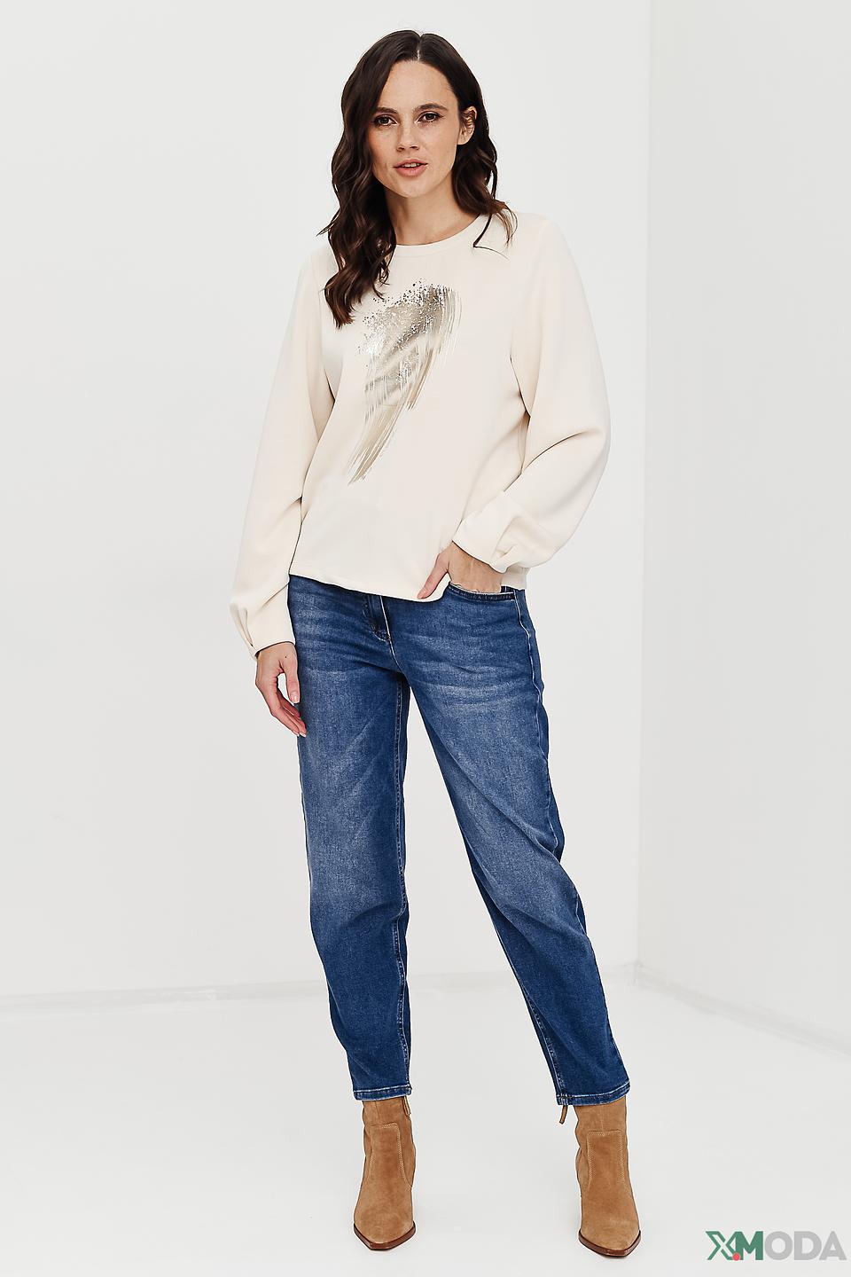 Пуловер Taifun с принтом бежевый