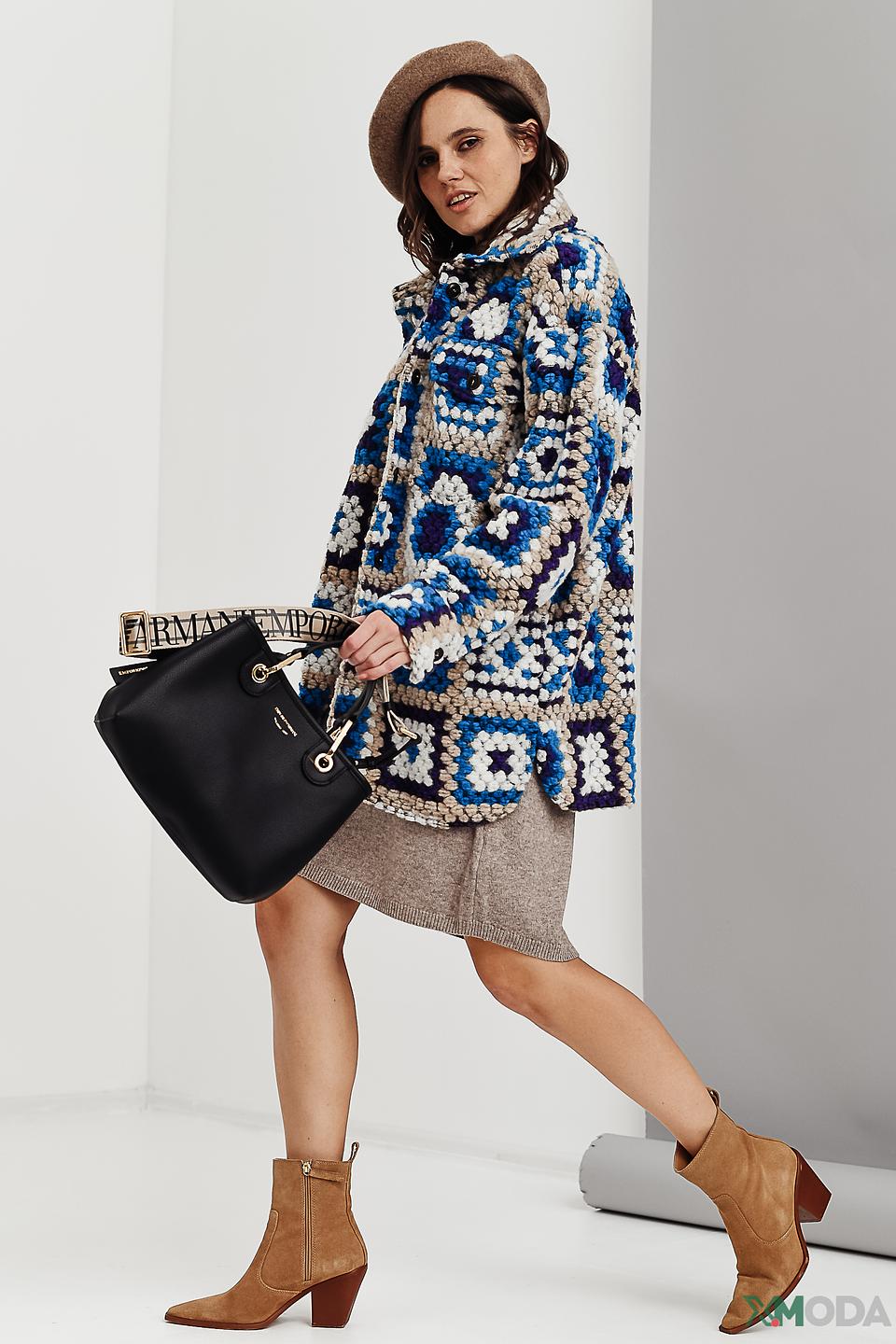 Платье Oui вязаное бежевое