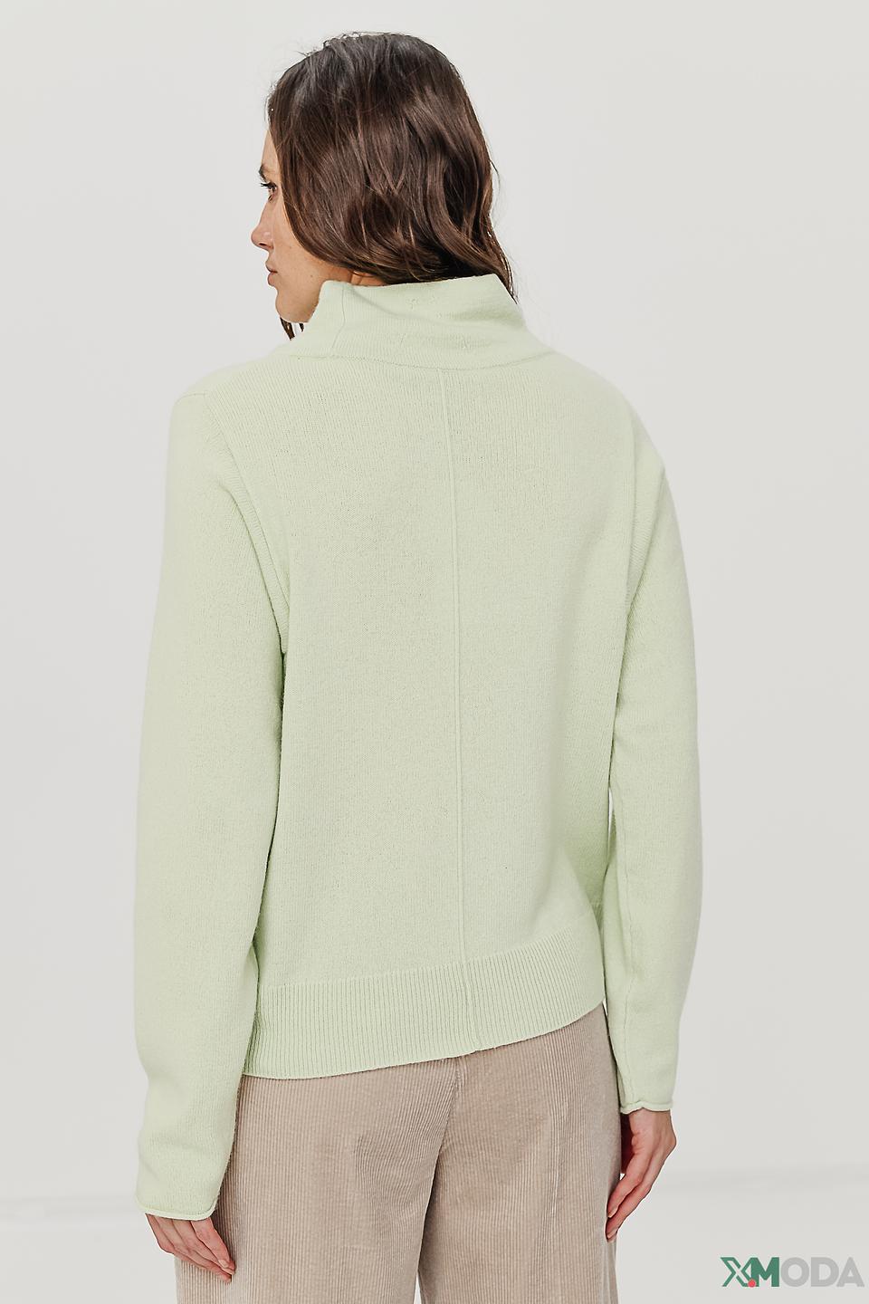 Пуловер Oui мятный с карманом