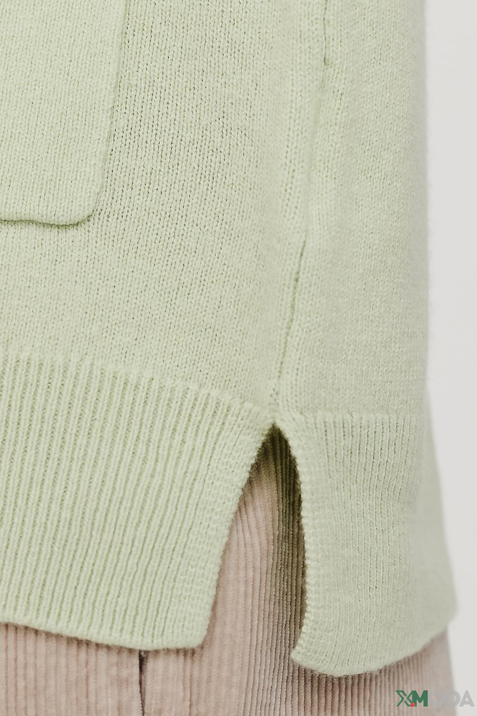Пуловер Oui мятный с карманом