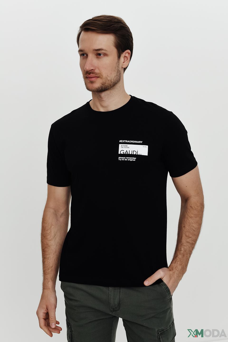 Футболка Gaudi чёрная с принтом