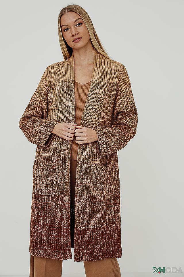 Жакет Tom Tailor вязаный коричневый