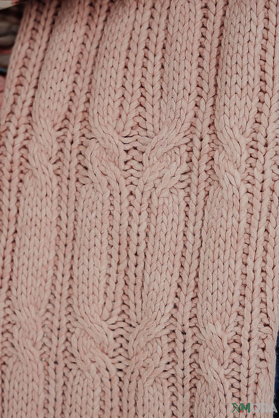 Шарф Wegener вязаный розовый