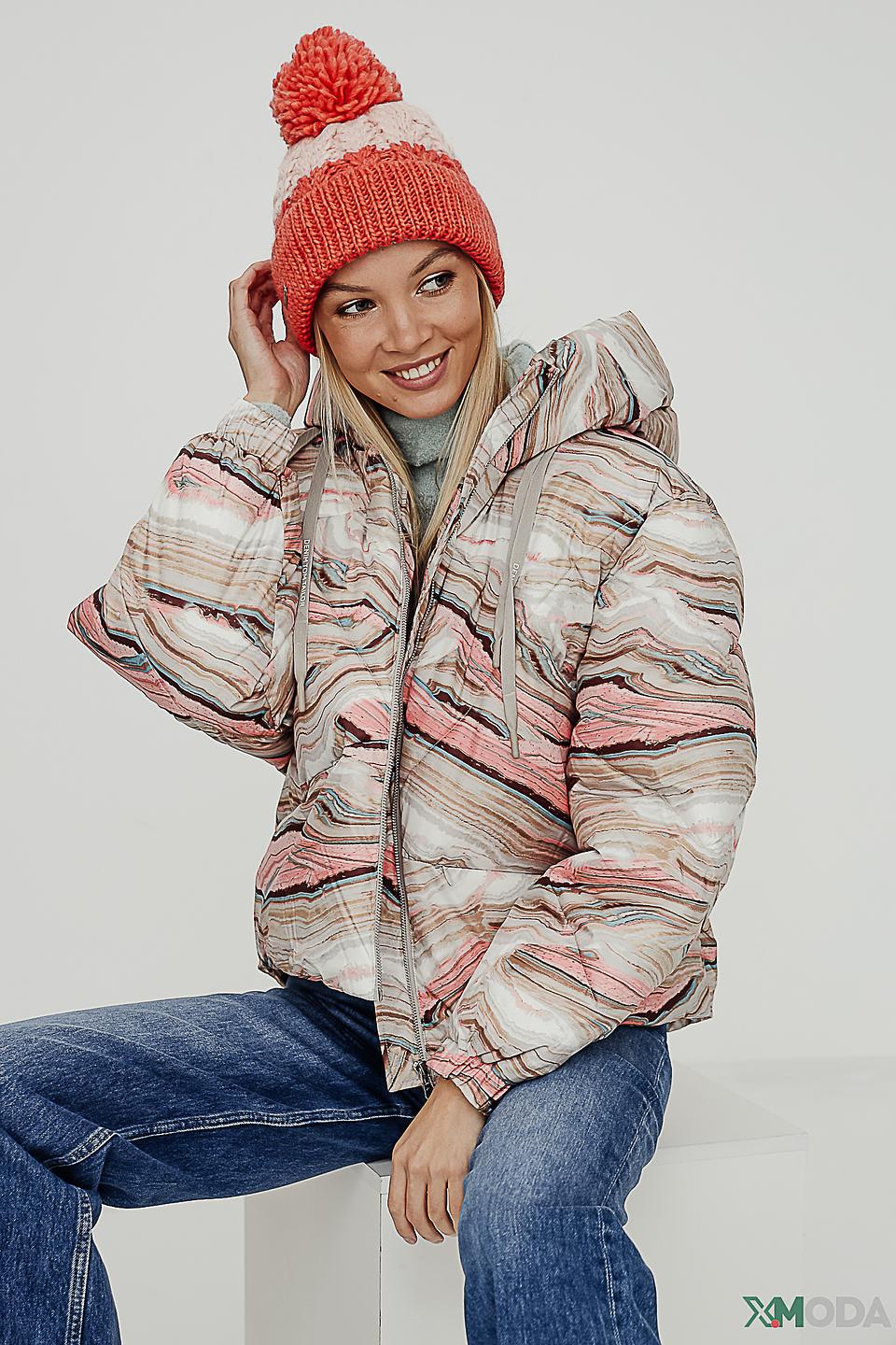 Шапка Seeberger с помпоном коралловая