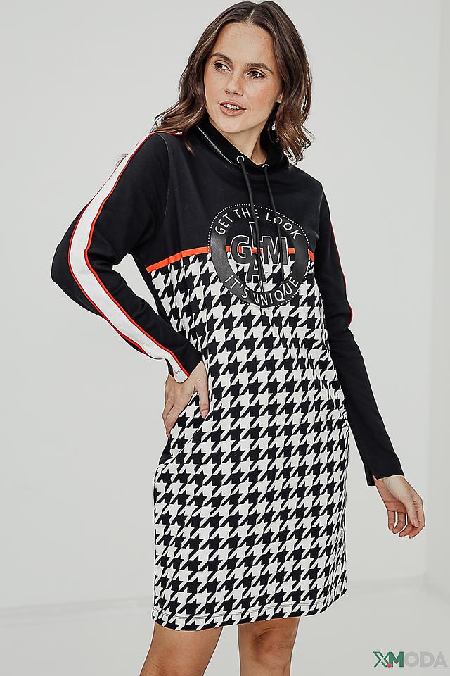 Платье Tuzzi в клетку с капюшоном