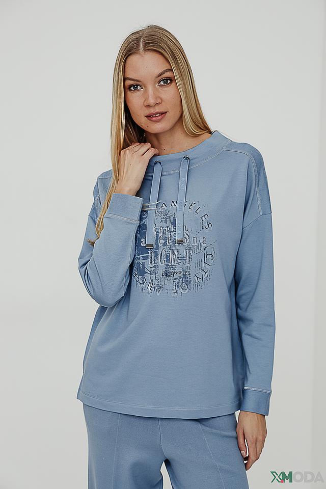 Пуловер Lecomte с принтом Los Angeles голубой