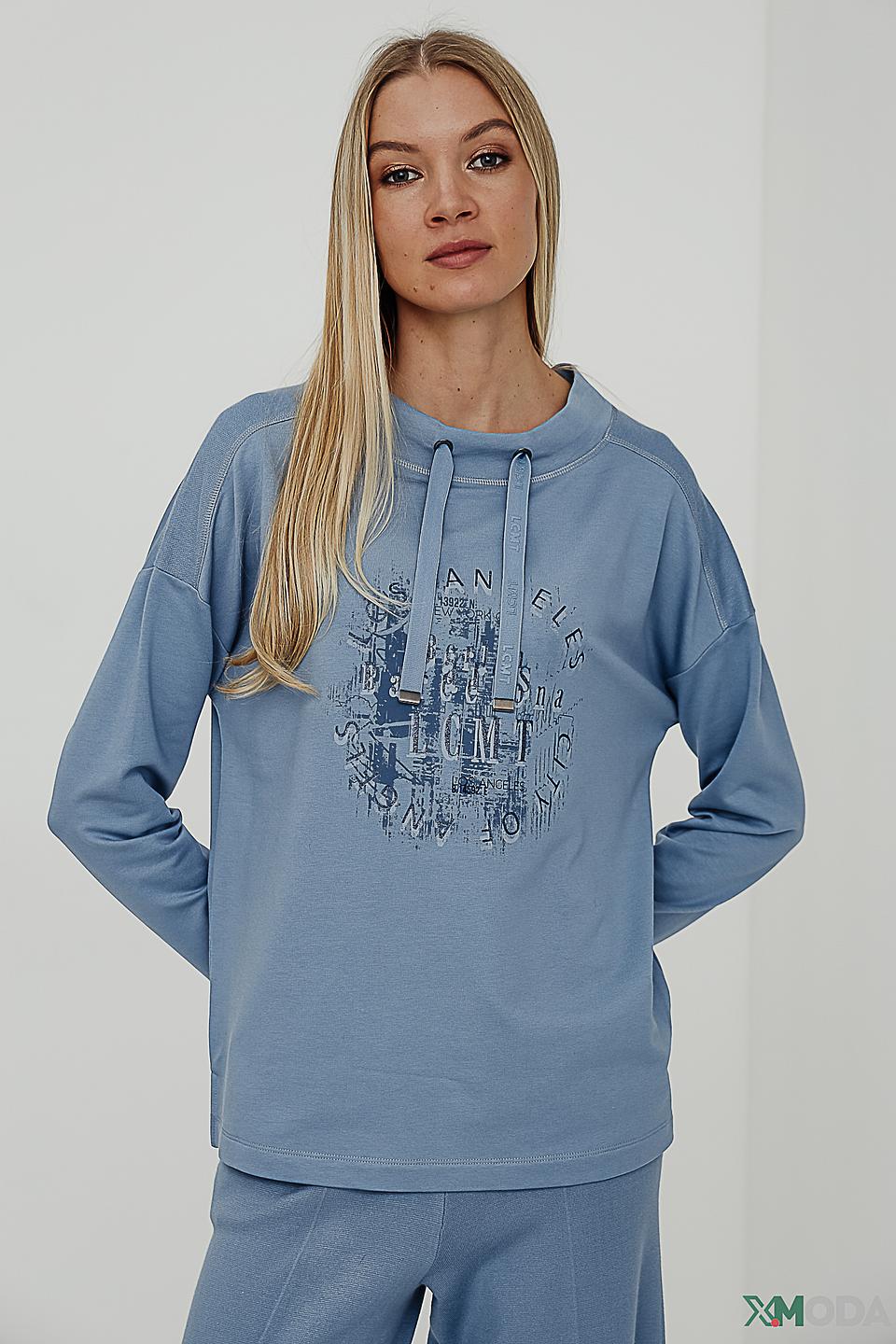 Пуловер Lecomte с принтом Los Angeles голубой