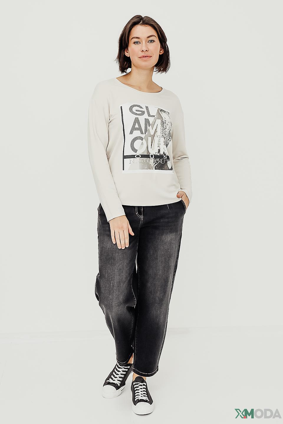 Джемпер Monari с принтом бежевый