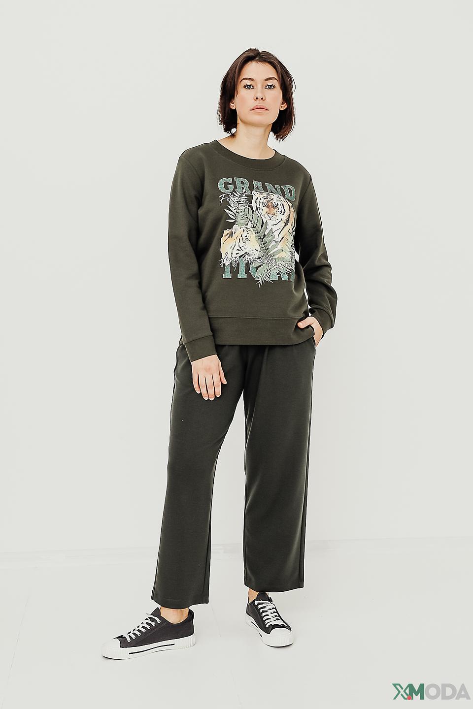 Толстовка Margittes с тигром хаки