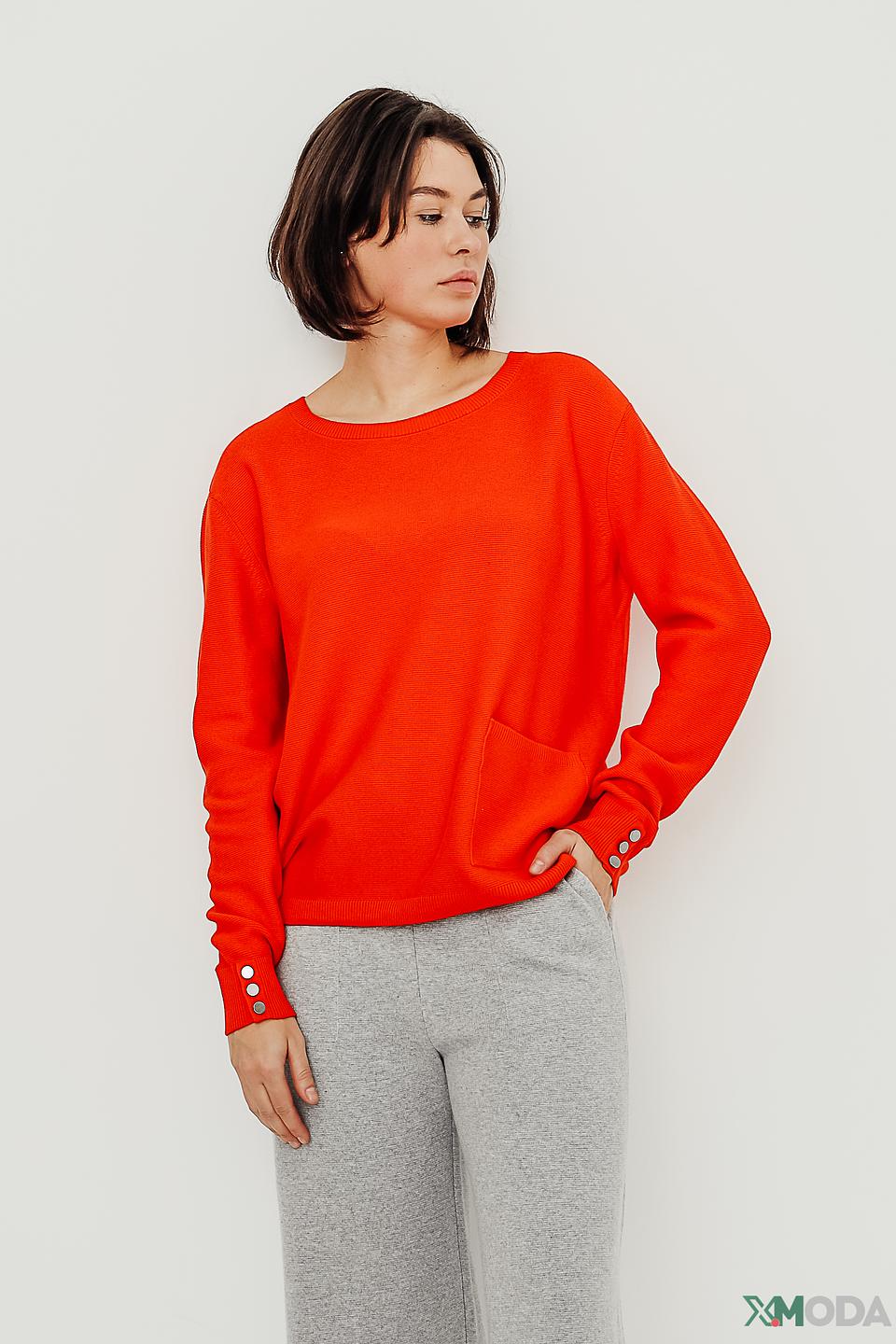 Пуловер Monari красный с пуговицами