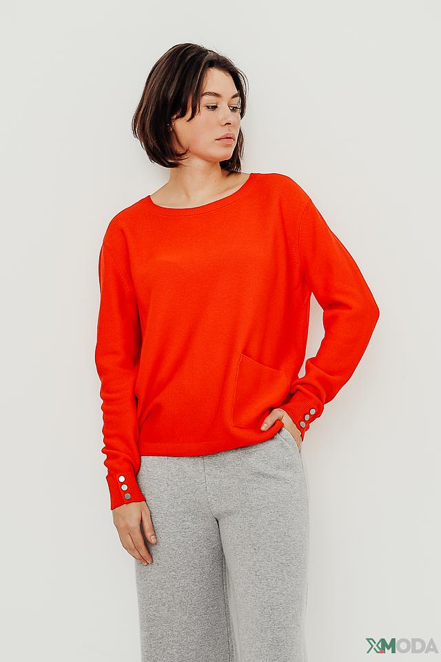 Пуловер Monari красный с пуговицами
