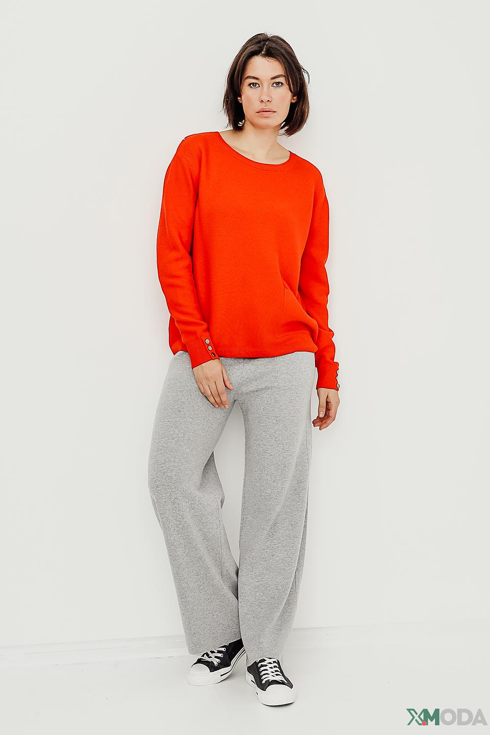 Пуловер Monari красный с пуговицами