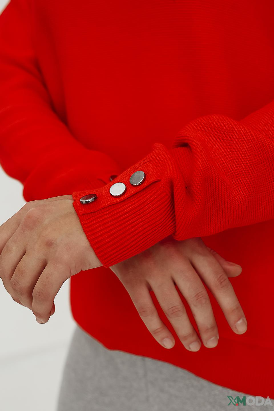 Пуловер Monari красный с пуговицами