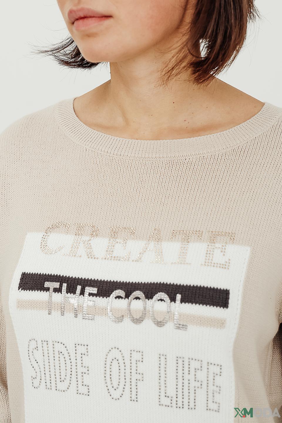 Пуловер Monari с принтом бежевый