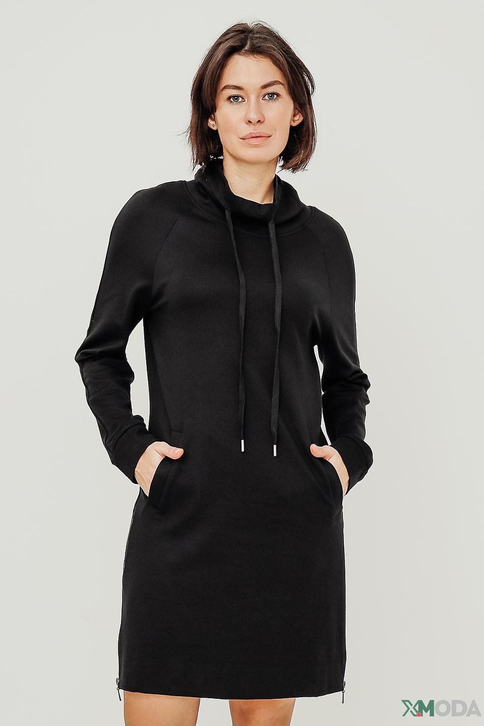 Платье Lisa Campione черное с капюшоном