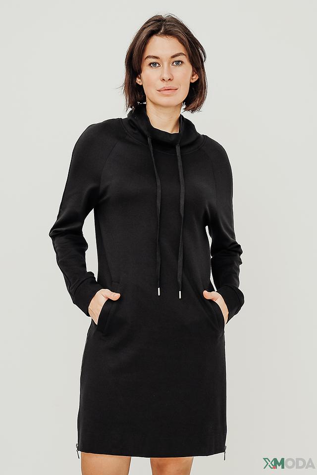 Платье Lisa Campione черное с капюшоном