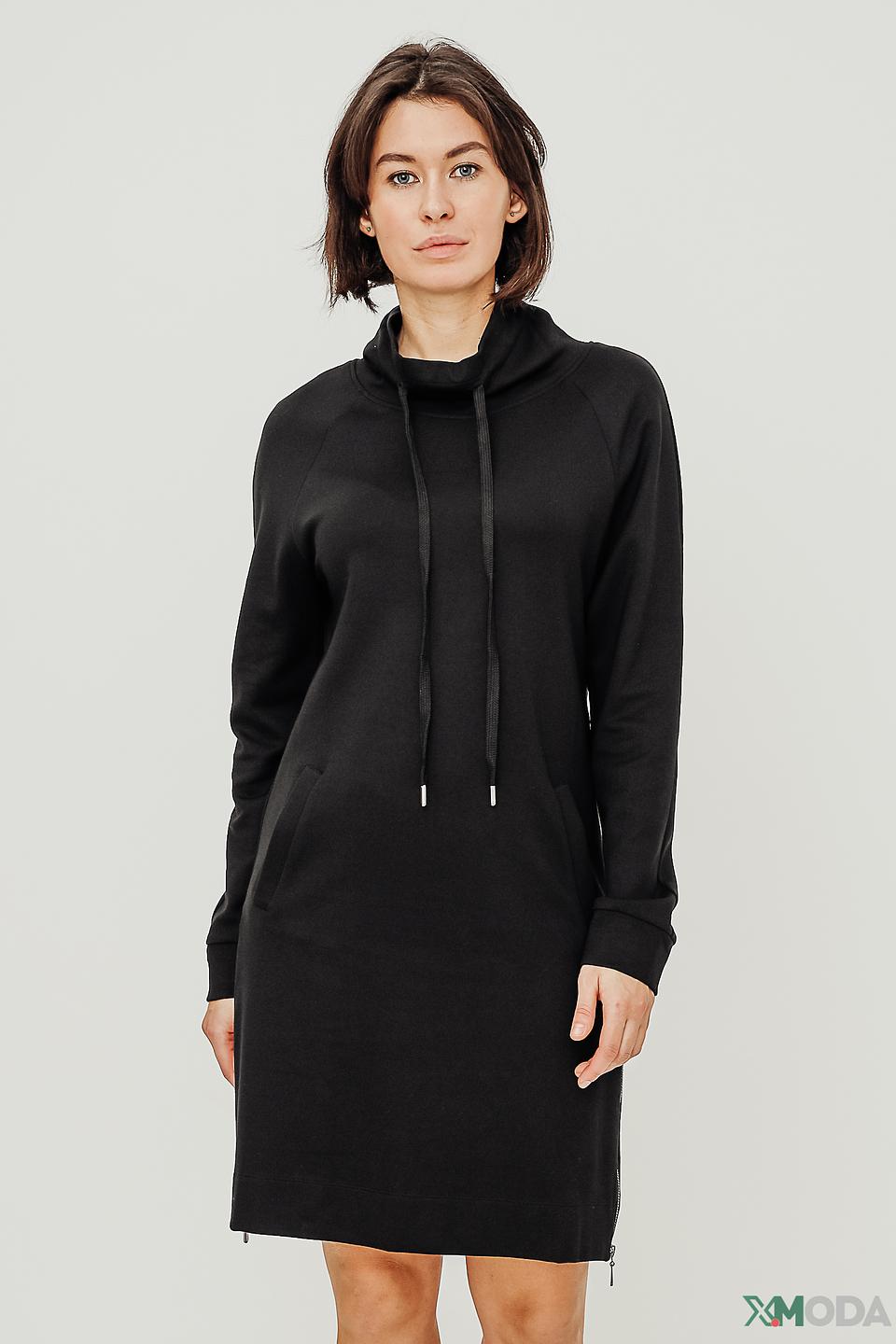 Платье Lisa Campione черное с капюшоном