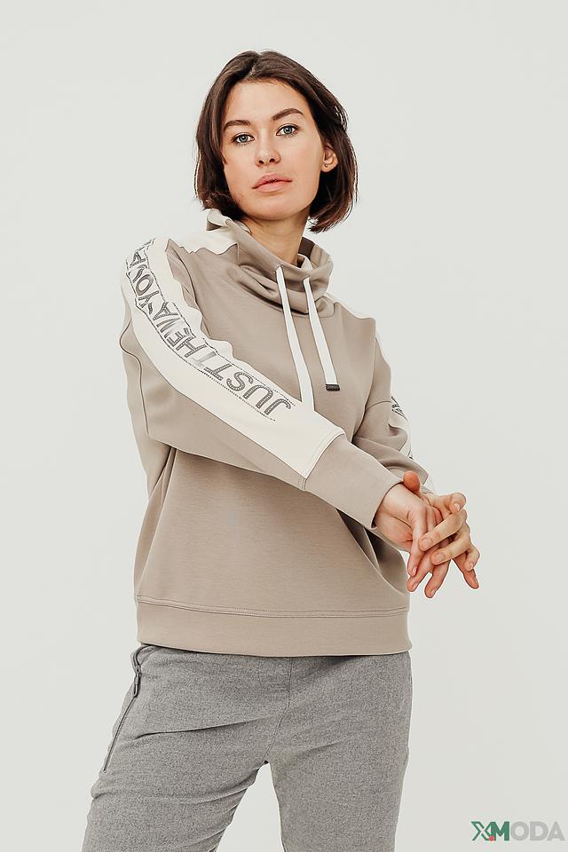 Пуловер Monari с надписью бежевый