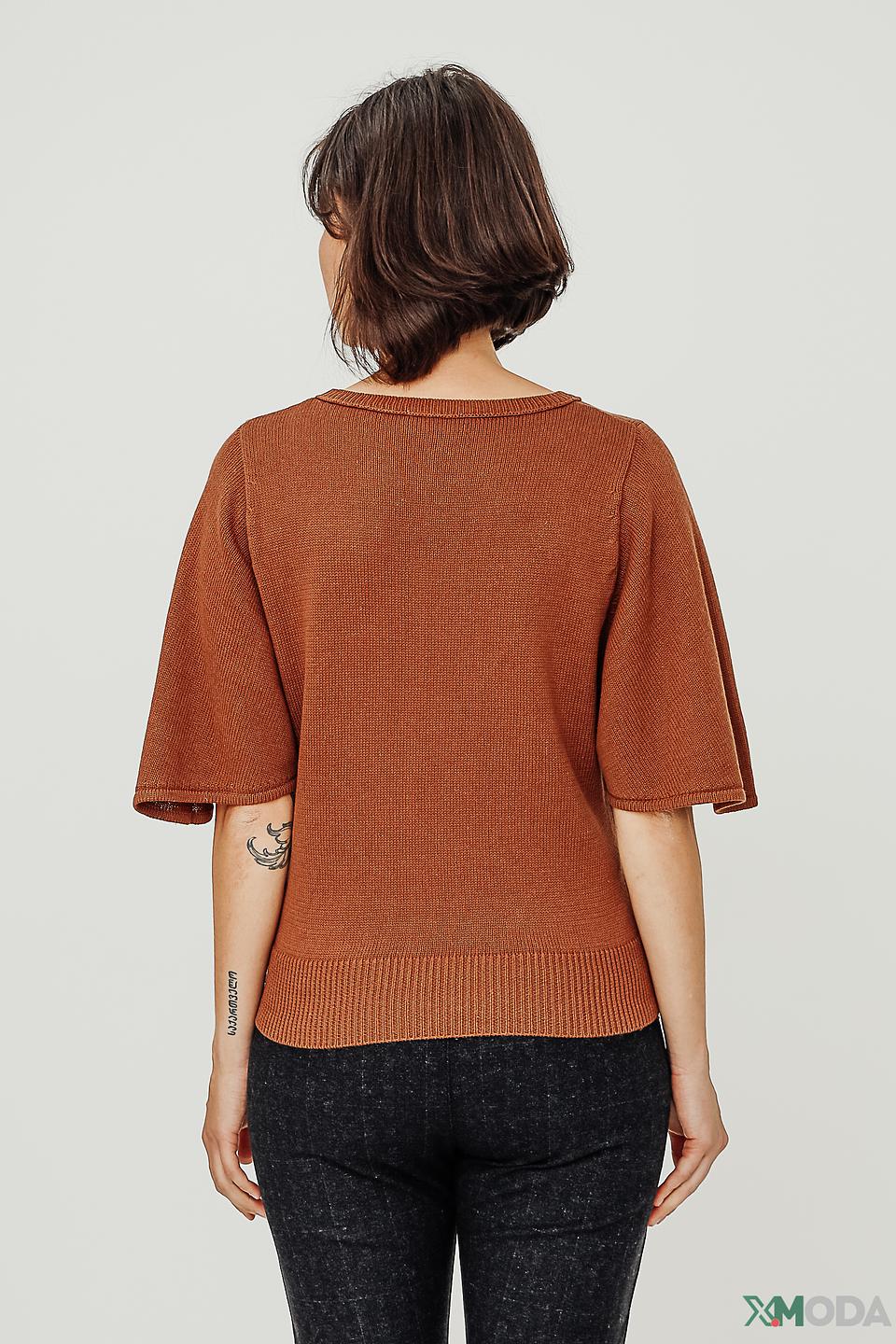 Пуловер Monari с вышивкой терракотовый