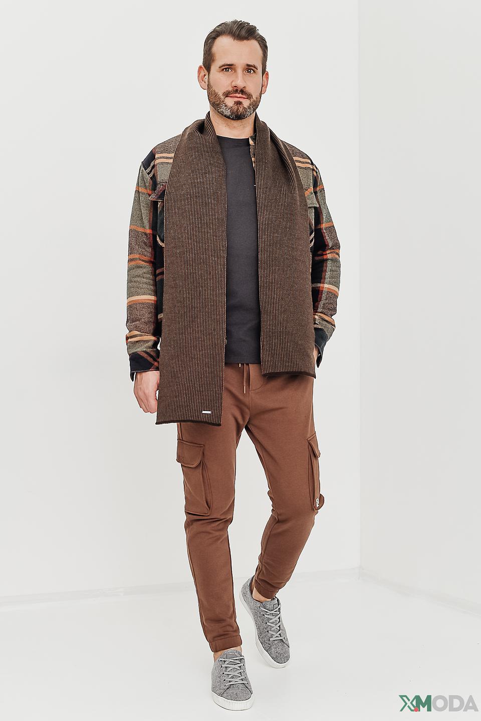 Шарф Wegener коричневый в рубчик