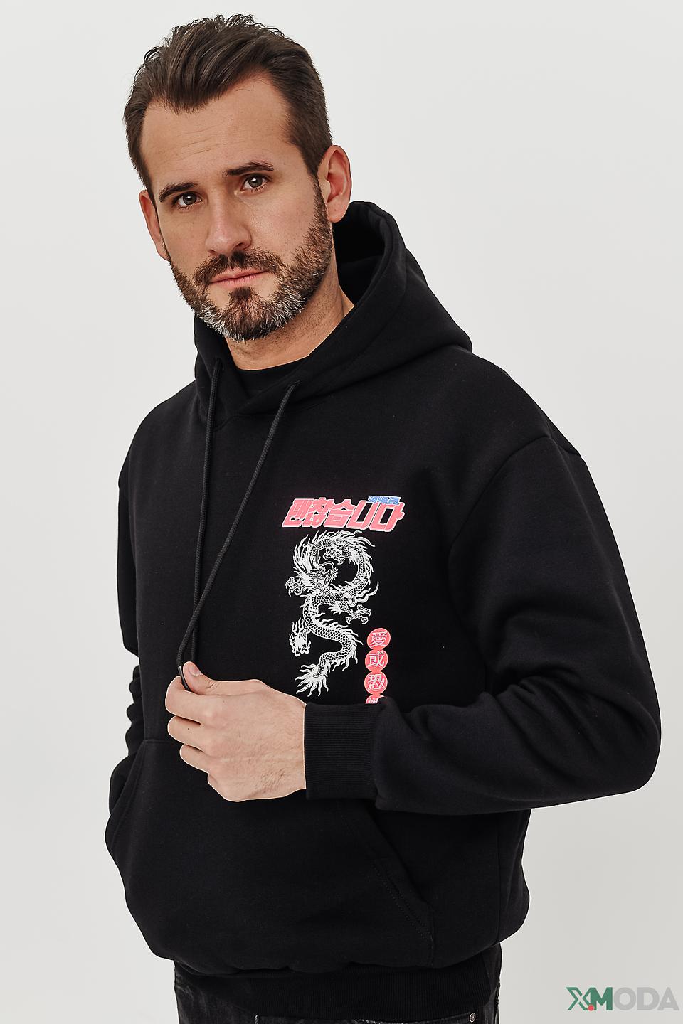 Толстовка Alcott с драконом чёрная