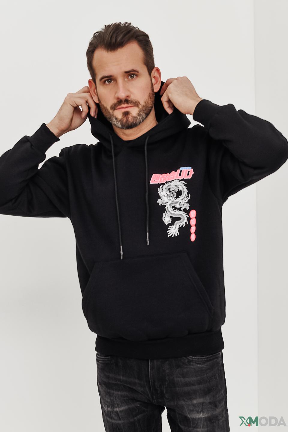 Толстовка Alcott с драконом чёрная