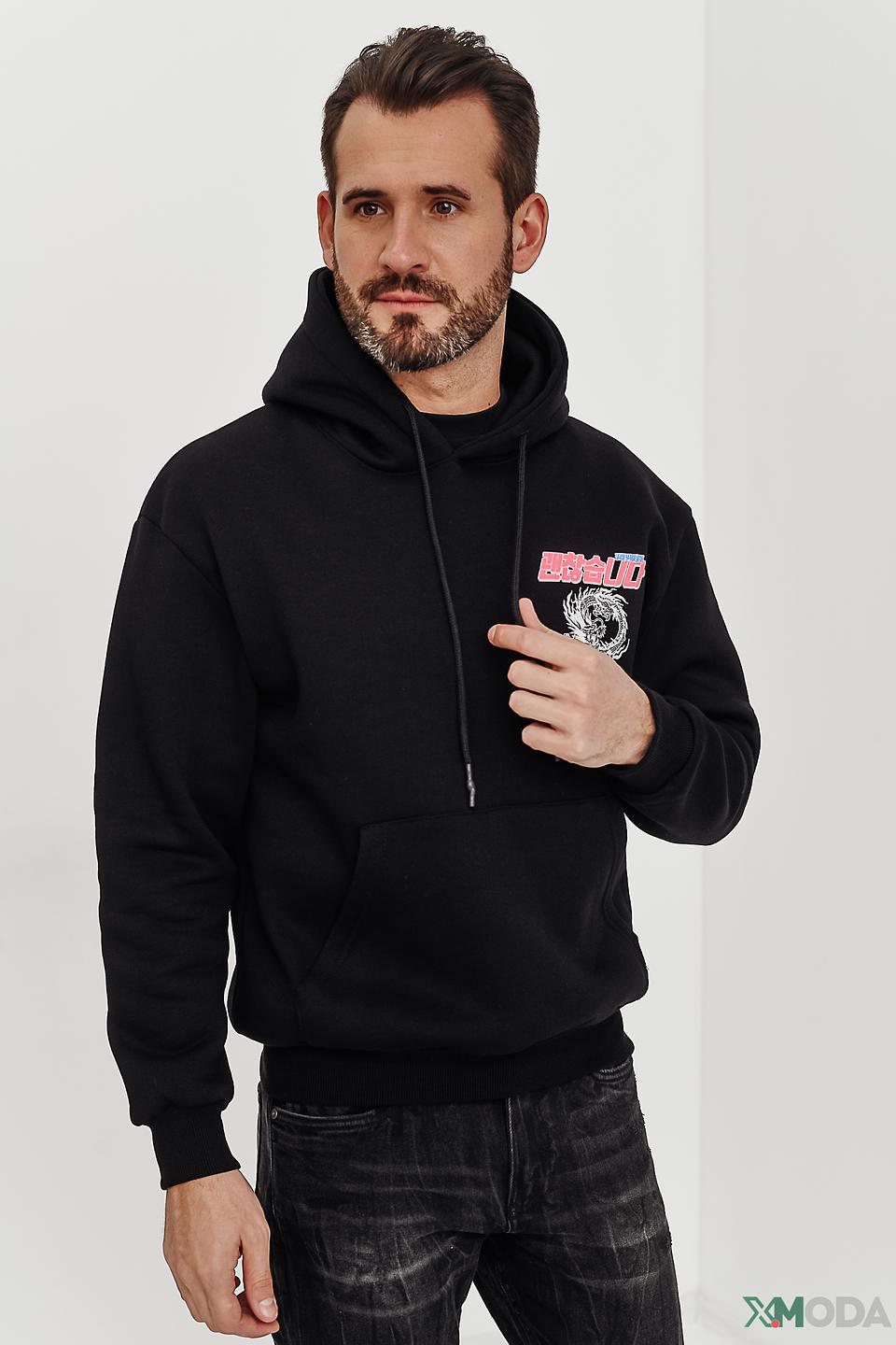 Толстовка Alcott с драконом чёрная