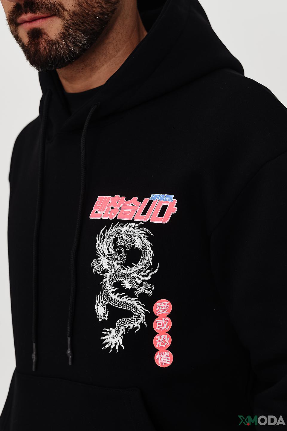 Толстовка Alcott с драконом чёрная