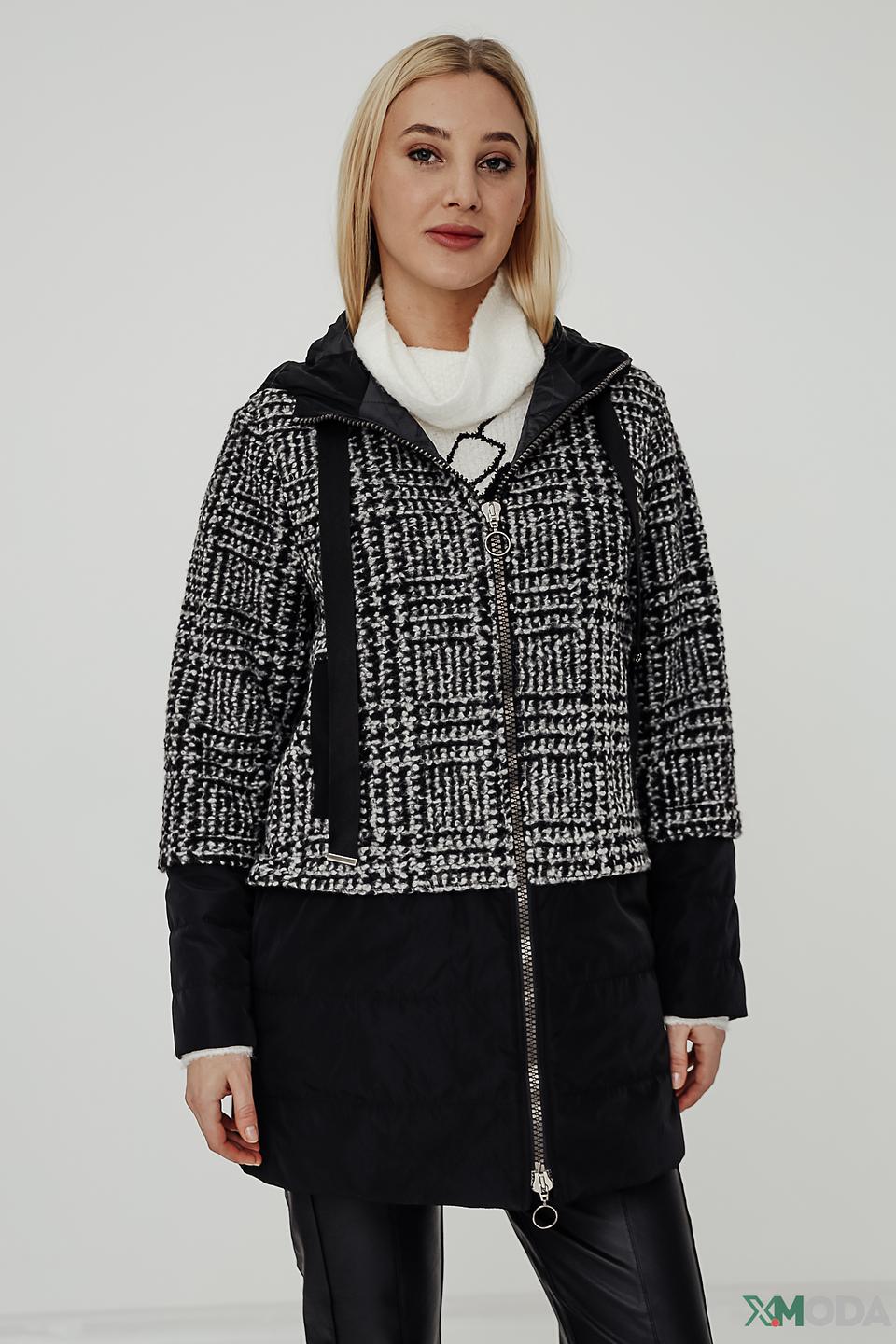 Пальто Bianca в клетку чёрное